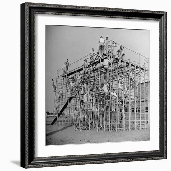 Men Training on the Trainasium Obstalce Coure-Bernard Hoffman-Framed Photographic Print