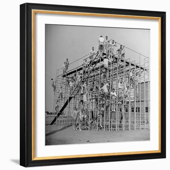 Men Training on the Trainasium Obstalce Coure-Bernard Hoffman-Framed Photographic Print