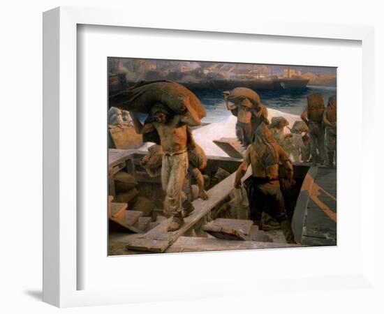 Men Unloading at Harbor, 1904-Paul Sieffert-Framed Giclee Print