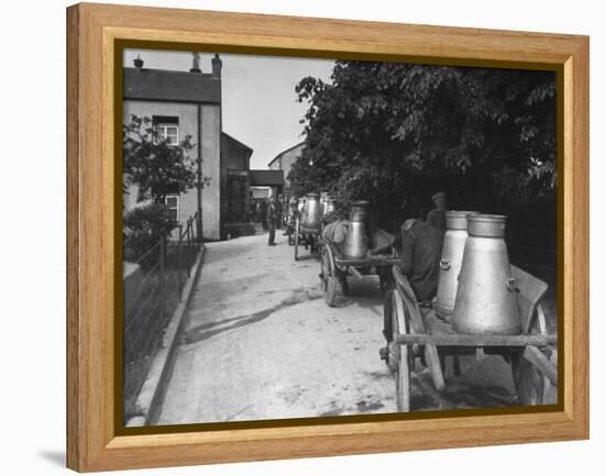 Men Waiting in Line at the Tipperary Co-Operative Creamery-William Vandivert-Framed Premier Image Canvas