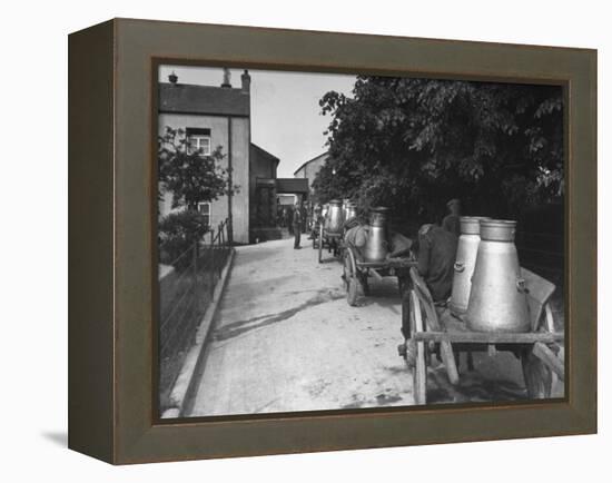 Men Waiting in Line at the Tipperary Co-Operative Creamery-William Vandivert-Framed Premier Image Canvas