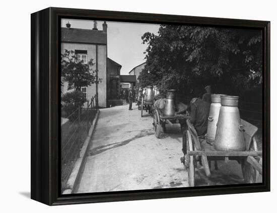 Men Waiting in Line at the Tipperary Co-Operative Creamery-William Vandivert-Framed Premier Image Canvas