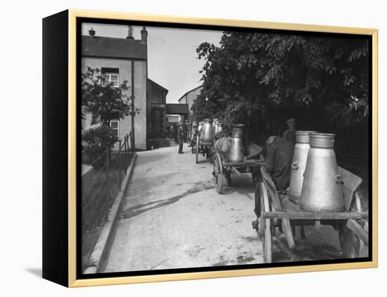 Men Waiting in Line at the Tipperary Co-Operative Creamery-William Vandivert-Framed Premier Image Canvas