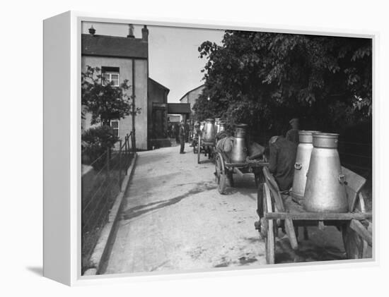 Men Waiting in Line at the Tipperary Co-Operative Creamery-William Vandivert-Framed Premier Image Canvas