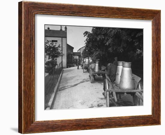 Men Waiting in Line at the Tipperary Co-Operative Creamery-William Vandivert-Framed Premium Photographic Print