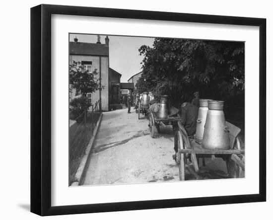 Men Waiting in Line at the Tipperary Co-Operative Creamery-William Vandivert-Framed Premium Photographic Print