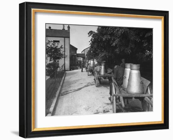 Men Waiting in Line at the Tipperary Co-Operative Creamery-William Vandivert-Framed Premium Photographic Print