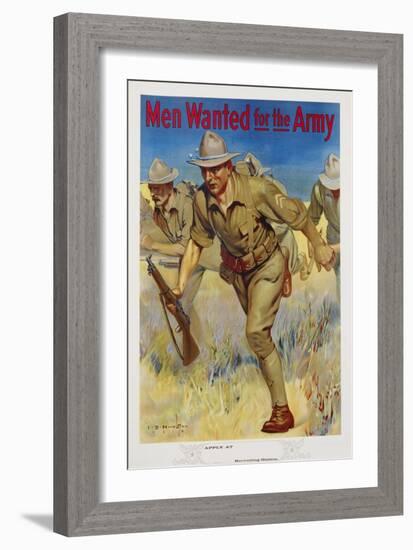 Men Wanted for the Army Recruitment Poster-I.B. Hazelton-Framed Giclee Print