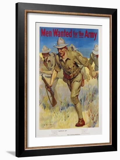 Men Wanted for the Army Recruitment Poster-I.B. Hazelton-Framed Giclee Print