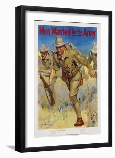 Men Wanted for the Army Recruitment Poster-I.B. Hazelton-Framed Giclee Print