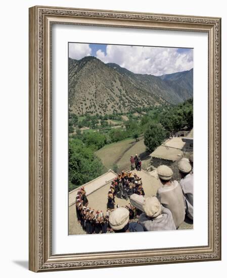 Men Watching Kalash Women Dancing, Spring Festival, Joshi, Bumburet Valley, Pakistan, Asia-Upperhall Ltd-Framed Photographic Print