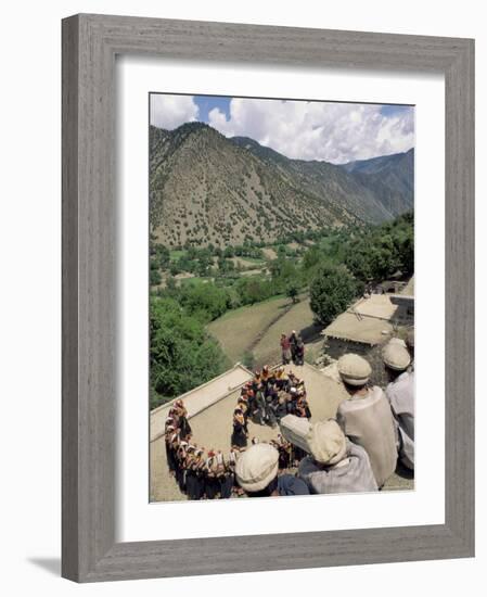 Men Watching Kalash Women Dancing, Spring Festival, Joshi, Bumburet Valley, Pakistan, Asia-Upperhall Ltd-Framed Photographic Print