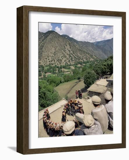 Men Watching Kalash Women Dancing, Spring Festival, Joshi, Bumburet Valley, Pakistan, Asia-Upperhall Ltd-Framed Photographic Print