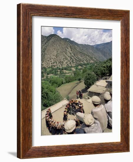 Men Watching Kalash Women Dancing, Spring Festival, Joshi, Bumburet Valley, Pakistan, Asia-Upperhall Ltd-Framed Photographic Print