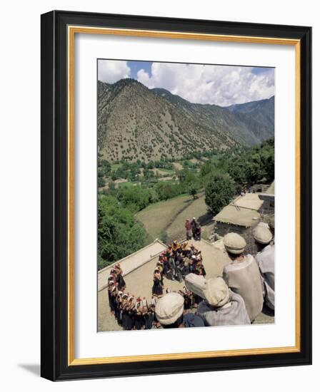 Men Watching Kalash Women Dancing, Spring Festival, Joshi, Bumburet Valley, Pakistan, Asia-Upperhall Ltd-Framed Photographic Print