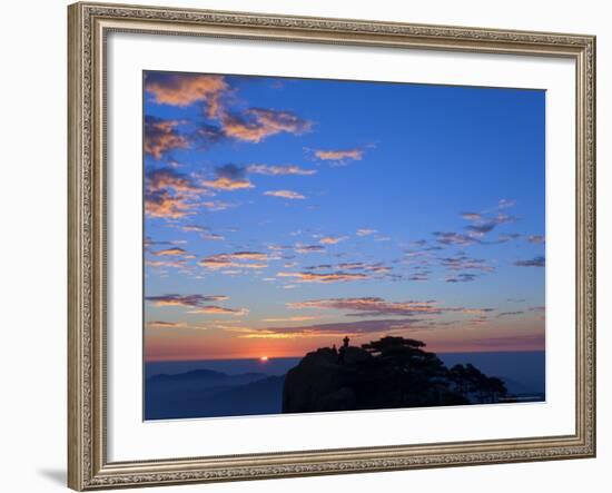 Men Watching Sunrise, Huang Shan, Unesco World Heritage Site, Anhui Province, China-Jochen Schlenker-Framed Photographic Print