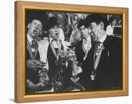 Men Wearing Special Tasters at Chevalier du Taste Vin Harvest Banquet-Carlo Bavagnoli-Framed Premier Image Canvas