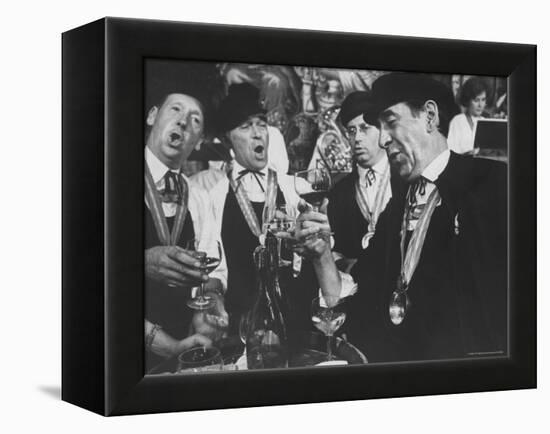 Men Wearing Special Tasters at Chevalier du Taste Vin Harvest Banquet-Carlo Bavagnoli-Framed Premier Image Canvas