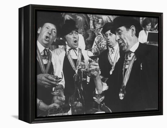 Men Wearing Special Tasters at Chevalier du Taste Vin Harvest Banquet-Carlo Bavagnoli-Framed Premier Image Canvas