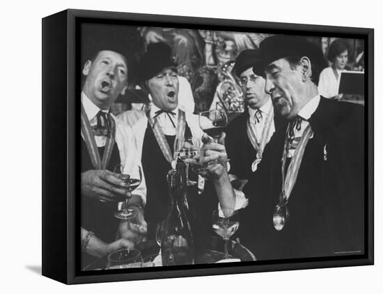 Men Wearing Special Tasters at Chevalier du Taste Vin Harvest Banquet-Carlo Bavagnoli-Framed Premier Image Canvas