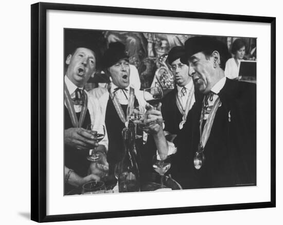 Men Wearing Special Tasters at Chevalier du Taste Vin Harvest Banquet-Carlo Bavagnoli-Framed Photographic Print