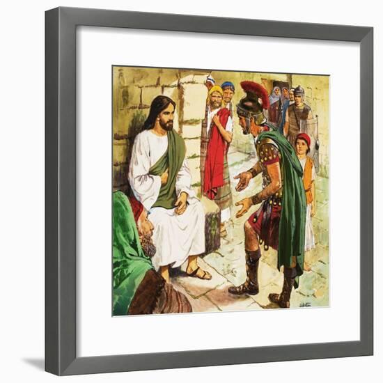 Men Who Came to Jesus: The Roman Soldier-Clive Uptton-Framed Giclee Print