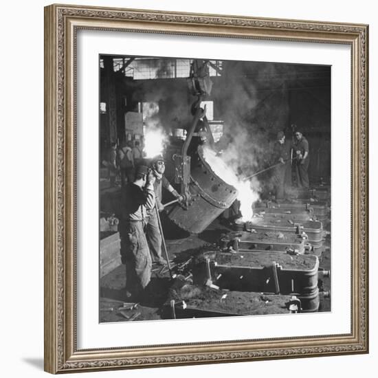 Men Working at the Iron and Steel Mill-Peter Stackpole-Framed Photographic Print