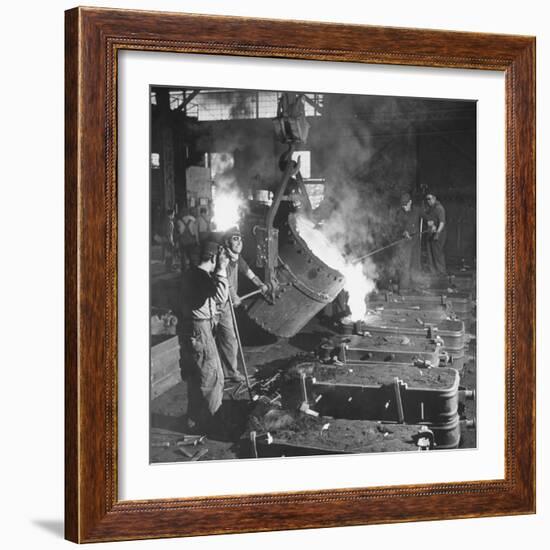 Men Working at the Iron and Steel Mill-Peter Stackpole-Framed Photographic Print