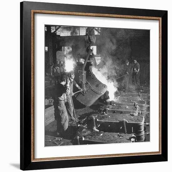 Men Working at the Iron and Steel Mill-Peter Stackpole-Framed Photographic Print