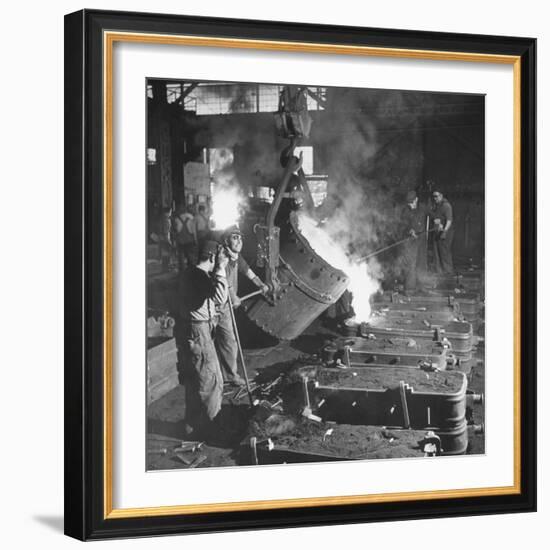 Men Working at the Iron and Steel Mill-Peter Stackpole-Framed Photographic Print