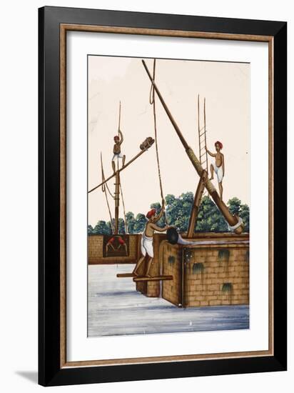 Men Working at the Side of a Riverbank, from Thanjavur, India-null-Framed Giclee Print