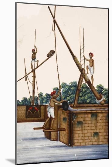 Men Working at the Side of a Riverbank, from Thanjavur, India-null-Mounted Giclee Print