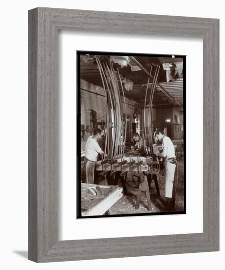 Men Working in a Piano Factory, 1907-Byron Company-Framed Giclee Print