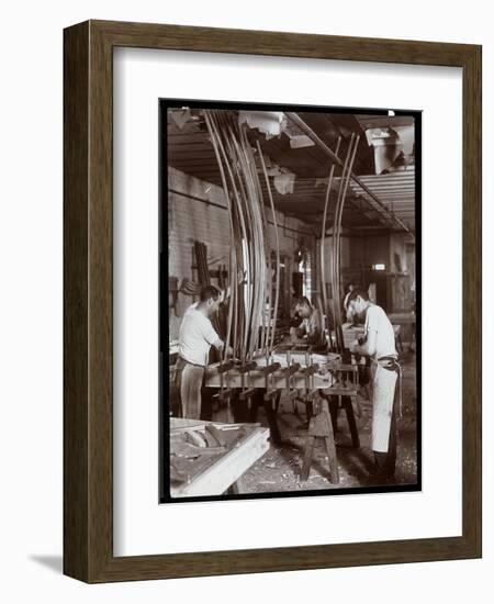 Men Working in a Piano Factory, 1907-Byron Company-Framed Giclee Print