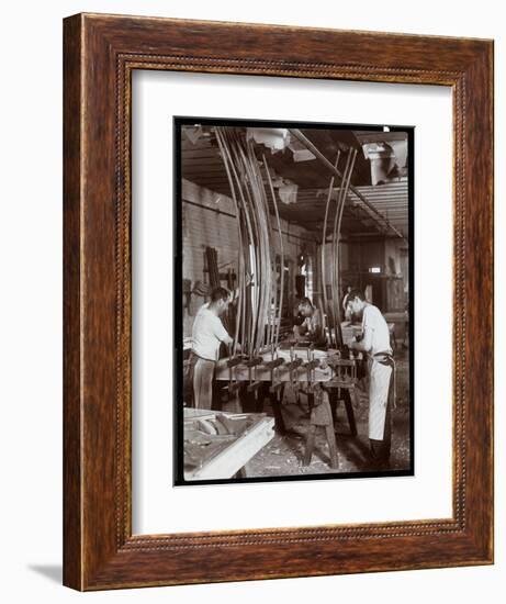 Men Working in a Piano Factory, 1907-Byron Company-Framed Giclee Print