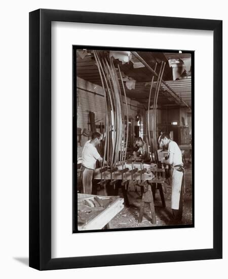 Men Working in a Piano Factory, 1907-Byron Company-Framed Giclee Print