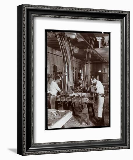 Men Working in a Piano Factory, 1907-Byron Company-Framed Giclee Print