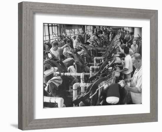 Men Working in Clothing Factory-Ralph Morse-Framed Photographic Print