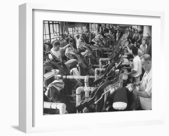 Men Working in Clothing Factory-Ralph Morse-Framed Photographic Print