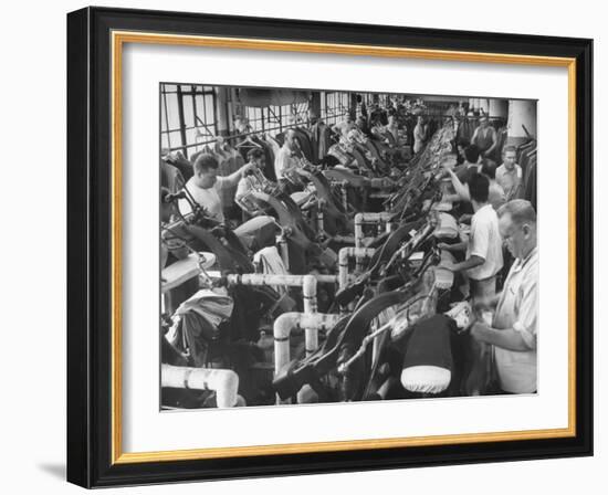 Men Working in Clothing Factory-Ralph Morse-Framed Photographic Print