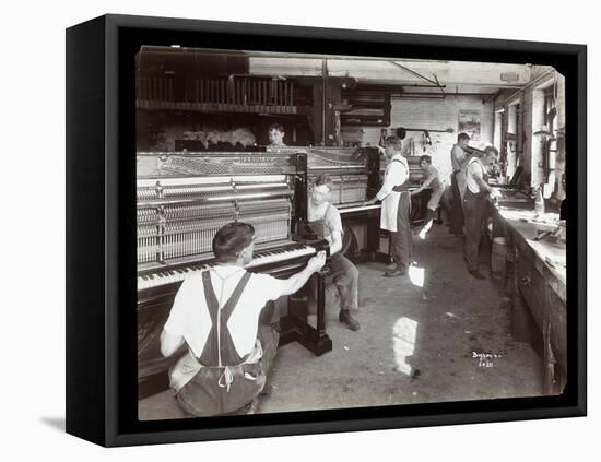 Men Working in the Hardman, Peck and Co. Piano Factory, New York, 1907-Byron Company-Framed Premier Image Canvas