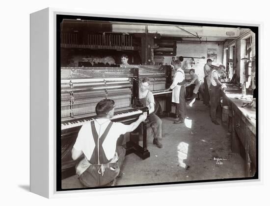 Men Working in the Hardman, Peck and Co. Piano Factory, New York, 1907-Byron Company-Framed Premier Image Canvas