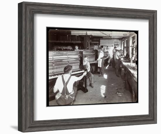 Men Working in the Hardman, Peck and Co. Piano Factory, New York, 1907-Byron Company-Framed Giclee Print