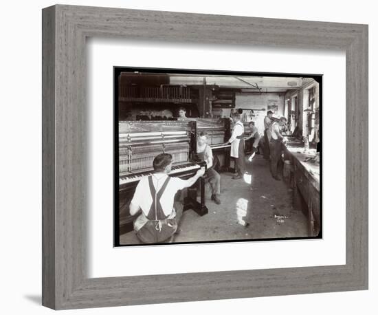 Men Working in the Hardman, Peck and Co. Piano Factory, New York, 1907-Byron Company-Framed Giclee Print