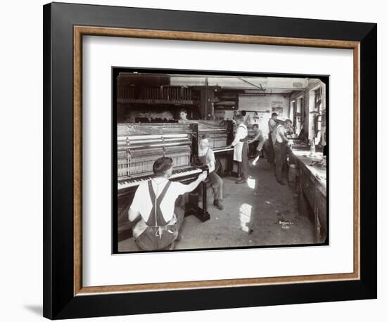 Men Working in the Hardman, Peck and Co. Piano Factory, New York, 1907-Byron Company-Framed Giclee Print