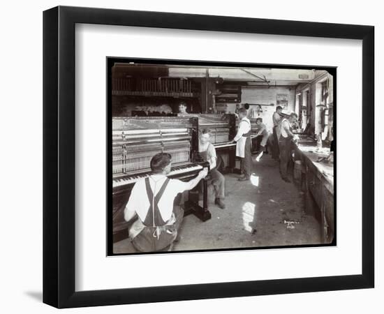 Men Working in the Hardman, Peck and Co. Piano Factory, New York, 1907-Byron Company-Framed Giclee Print