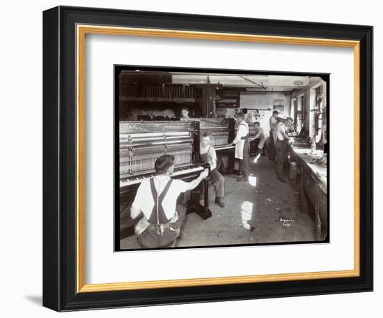 Men Working in the Hardman, Peck and Co. Piano Factory, New York, 1907-Byron Company-Framed Giclee Print