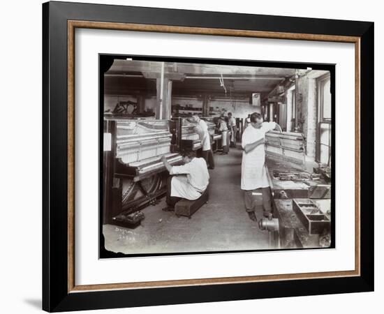 Men Working in the Hardman, Peck and Co. Piano Factory, New York, 1907-Byron Company-Framed Giclee Print