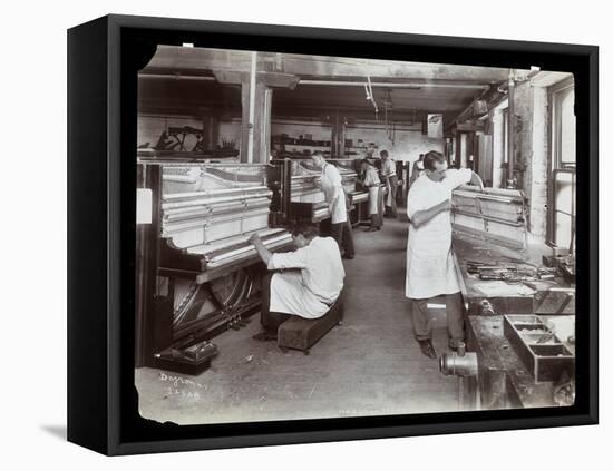 Men Working in the Hardman, Peck and Co. Piano Factory, New York, 1907-Byron Company-Framed Premier Image Canvas