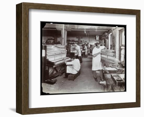 Men Working in the Hardman, Peck and Co. Piano Factory, New York, 1907-Byron Company-Framed Giclee Print